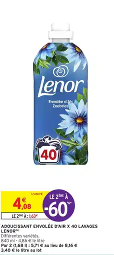 Intermarché Hyper ADOUCISSANT ENVOLÉE D'AIR X 40 LAVAGES LENOR(b) offre