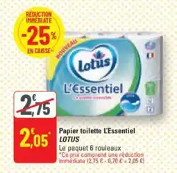 G20 Papier toilette L'Essentiel LOTUS offre