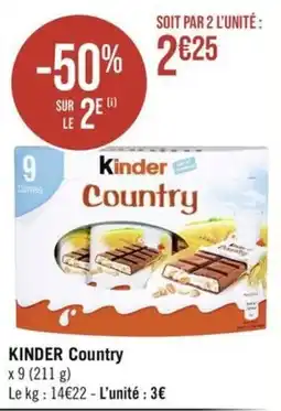 Géant Casino KINDER Country offre