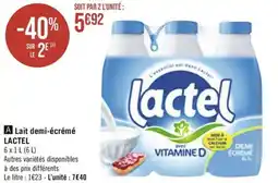 Géant Casino Lait demi-écrémé LACTEL offre