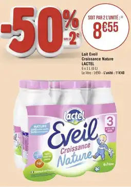 Géant Casino Lait Eveil Croissance Nature LACTEL offre