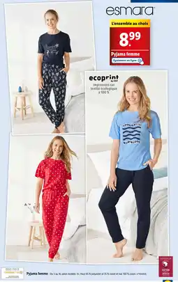 Lidl esmara Pyjama femme offre