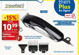 Lidl zoofari Tondeuse pour animaux offre