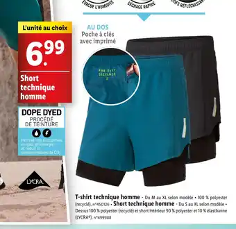 Lidl CRIVIT Short technique homme offre