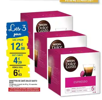 Carrefour Nestlé - dolce gusto - dosettes de café offre