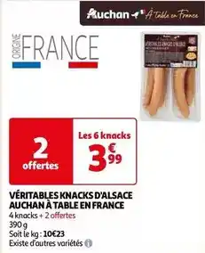 Auchan Auchan à table en france - véritables knacks d'alsace offre