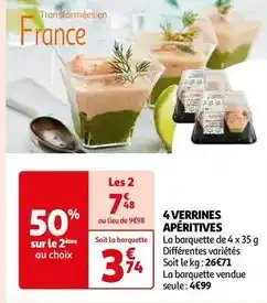 Auchan Supermarché 4 verrines apéritives offre