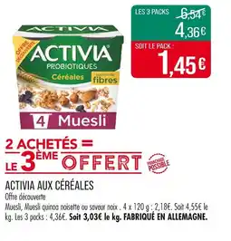 Match ACTIVIA ACTIVIA AUX CÉRÉALES offre