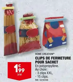 ALDI HOME CREATION CLIPS DE FERMETURE POUR SACHET offre