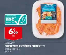 ALDI LOC MARÉE CREVETTES ENTIÈRES CUITES offre