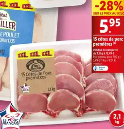Lidl L'étal du Boucher 15 côtes de porc premières offre