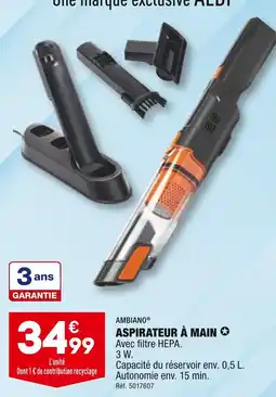 ALDI AMBIAO ASPIRATEUR À MAIN offre