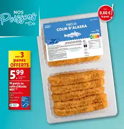 Lidl 10 panés au colin d’Alaska MSC offre