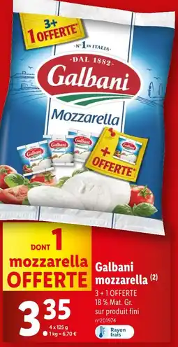 Lidl Galbani Mozzarella offre