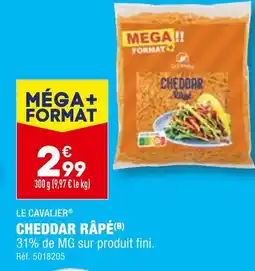 ALDI LE CAVALIER CHEDDAR RÂPÉ offre