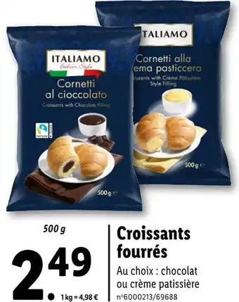 Lidl ITALIAMO Croissants fourrés offre