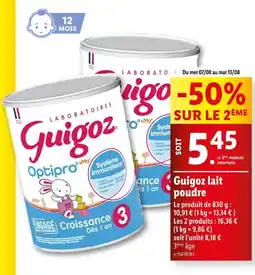 Lidl Guigoz Lait poudre offre