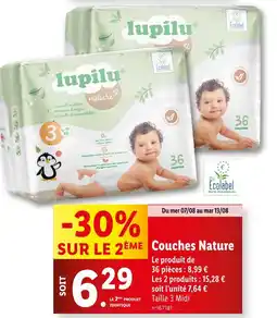Lidl lupilu Couches Nature offre