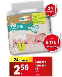 Lidl lupilu Couches nouveau né offre