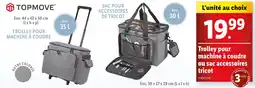 Lidl TOPMOVE Trolley pour machine à coudre ou sac accessoires tricot offre