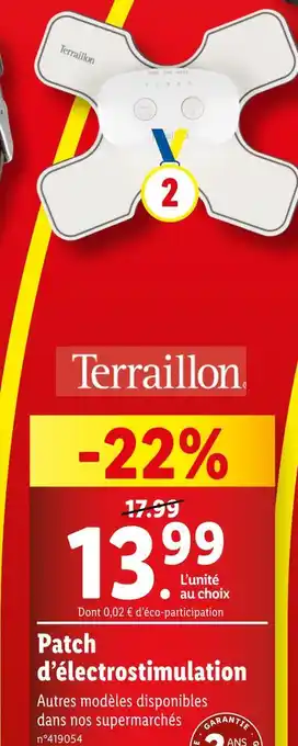 Lidl Terraillon Patch d’électrostimulation offre