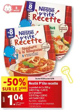 Lidl Nestlé P’tite recette offre