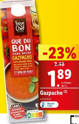 Lidl Toque du Chef Gazpacho offre