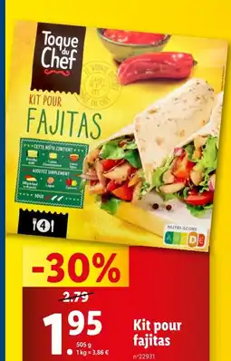 Lidl Toque du Chef Kit pour fajitas offre