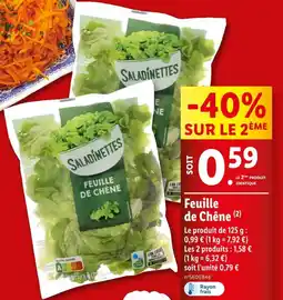 Lidl SALADINETTES Feuille de Chêne offre