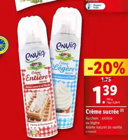 Lidl envia Crème sucrée offre