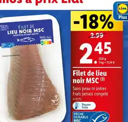 Lidl Filet de lieu noir MSC offre