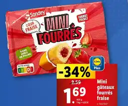 Lidl Sondey Mini gâteaux fourrés fraise offre