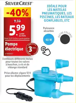 Lidl SILVERCREST Pompe électrique offre