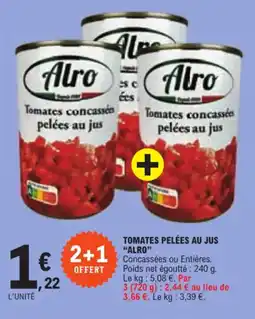 E.Leclerc TOMATES PELÉES AU JUS "ALRO" offre