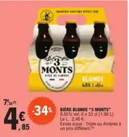E.Leclerc BIÈRE BLONDE "3 MONTS" offre