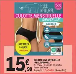 E.Leclerc CULOTTES MENSTRUELLES "FEEL NATURAL" offre