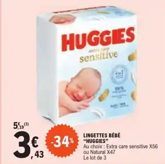 E.Leclerc LINGETTES BÉBÉ "HUGGIES" offre