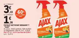 E.Leclerc PISTOLET NETTOYANT MENAGER (12) "AJAX" offre