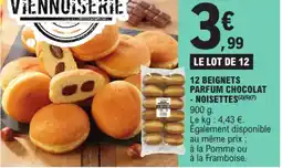 E.Leclerc 12 BEIGNETS PARFUM CHOCOLAT - NOISETTES (2)(6)(7) offre