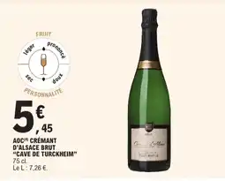 E.Leclerc AOC(4) CRÉMANT D'ALSACE BRUT "CAVE DE TURCKHEIM" 75 cl. offre