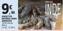E.Leclerc CREVETTES ENTIÈRES CRUES SURGELÉES offre
