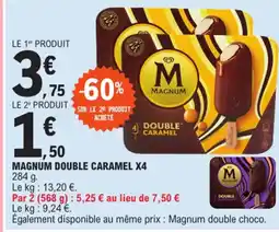 E.Leclerc MAGNUM DOUBLE CARAMEL X4 offre