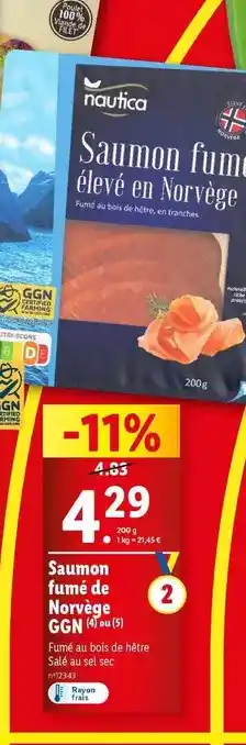 Lidl Saumon fumé de norvège offre