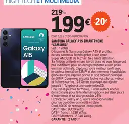 E.Leclerc SAMSUNG GALAXY A15 SMARTPHONE "SAMSUNG" offre