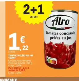 E.Leclerc TOMATES PELÉES AU JUS "ALRO" offre