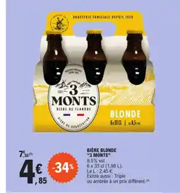 E.Leclerc BIÈRE BLONDE 3 MONTS offre