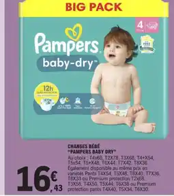 E.Leclerc CHANGES BÉBÉ "PAMPERS BABY DRY" offre
