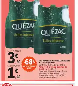E.Leclerc EAU MINERALE NATURELLE GAZEUSE INTENSE "QUEZAC" offre