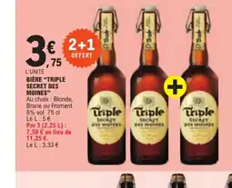 E.Leclerc BIÈRE TRIPLE SECRET DES MOINES offre