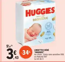 E.Leclerc LINGETTES BÉBÉ "HUGGIES" offre